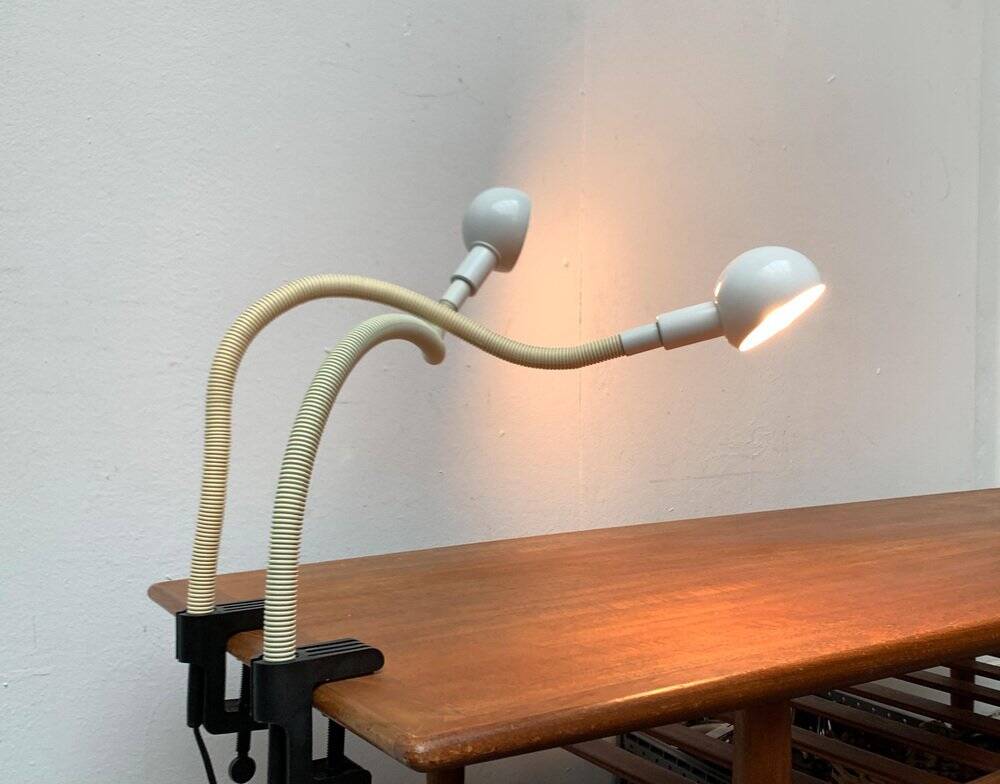 Vintage Space Age clamp lamp Italian Hebi by Isao Hosoe for Valenti Luce, 1970s, set of 2
