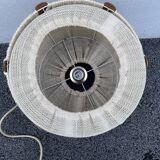 Scandinavian style jute and wood pendant light