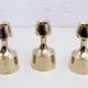 Set of 3 Scandinavian brass candle holders
