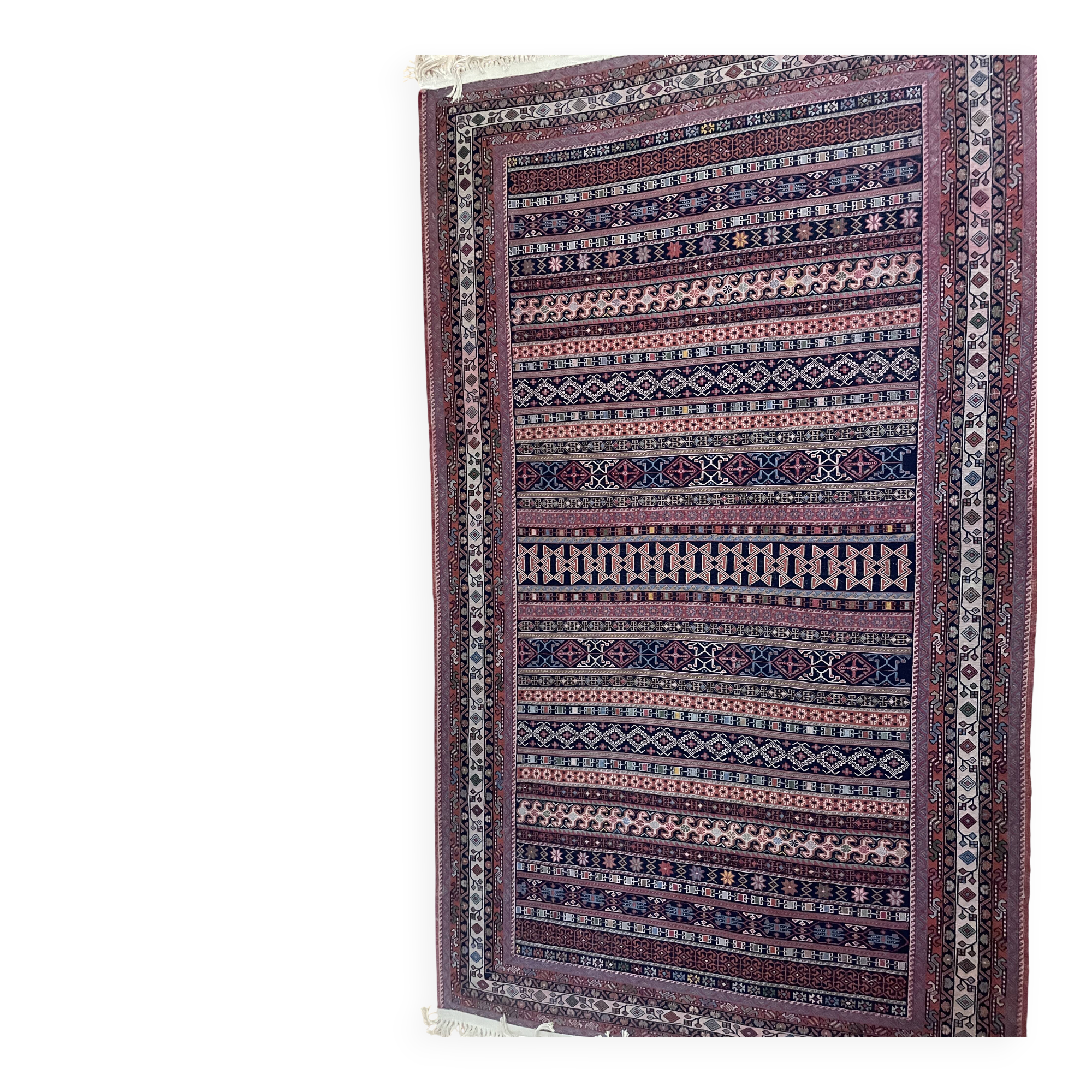 Pair of old Persian kilims Kerman Sirjan Souzani – handmade – te