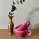 Set of 2 antique pink ceramic mugs