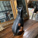Statue chien Dobermann vintage