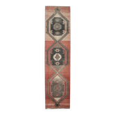 1970s Turkish Hand-Knotted Runner Rug 89x363