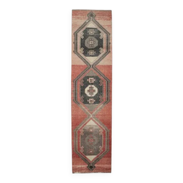 1970s Turkish Hand-Knotted Runner Rug 89x363