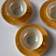 Set of 3 iridescent fine porcelain coffee cups