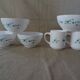 Set of 4 bowls and 2 mugs veronica arcopal small vintage blue flowers