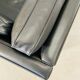 Vintage retro danish mogens hansen 2 person black leather sofa