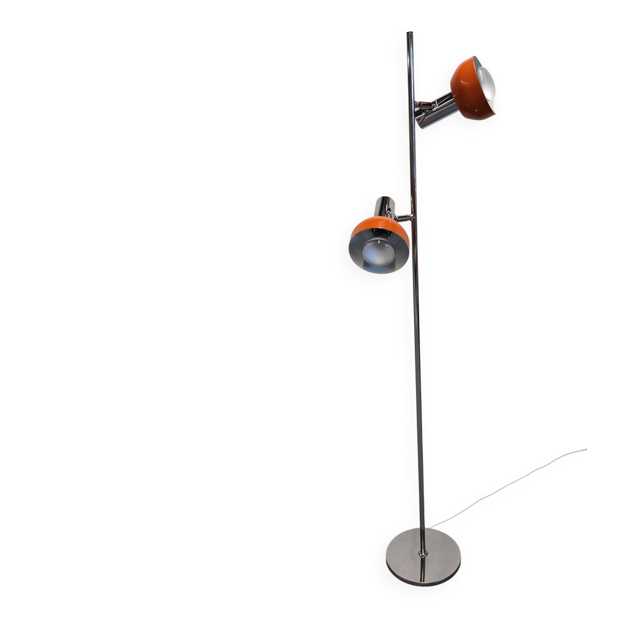 Space age floor lamp with 2 spots by Hustadt Leuchten, Germany, circa 1970.