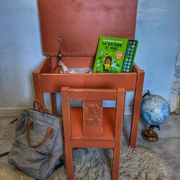 Bureau et chaise écolier terracotta