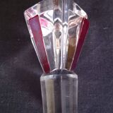 Art Deco carafe in red cut glass, in the style of Karl Palda