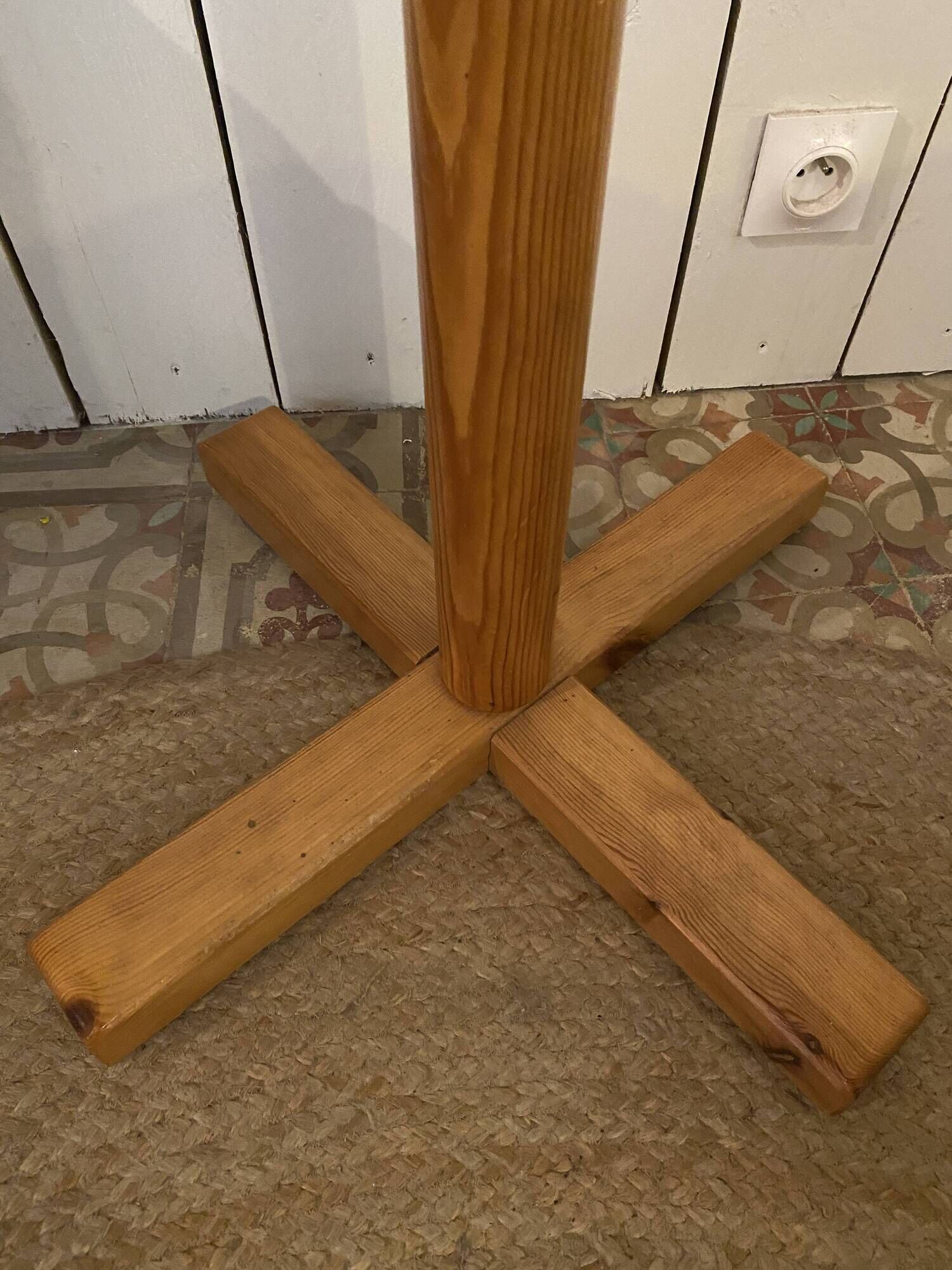 1970s pine coat rack, Scandinavian design