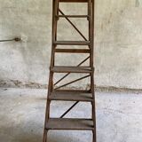 Vintage wooden painter's stepladder 6 folding steps