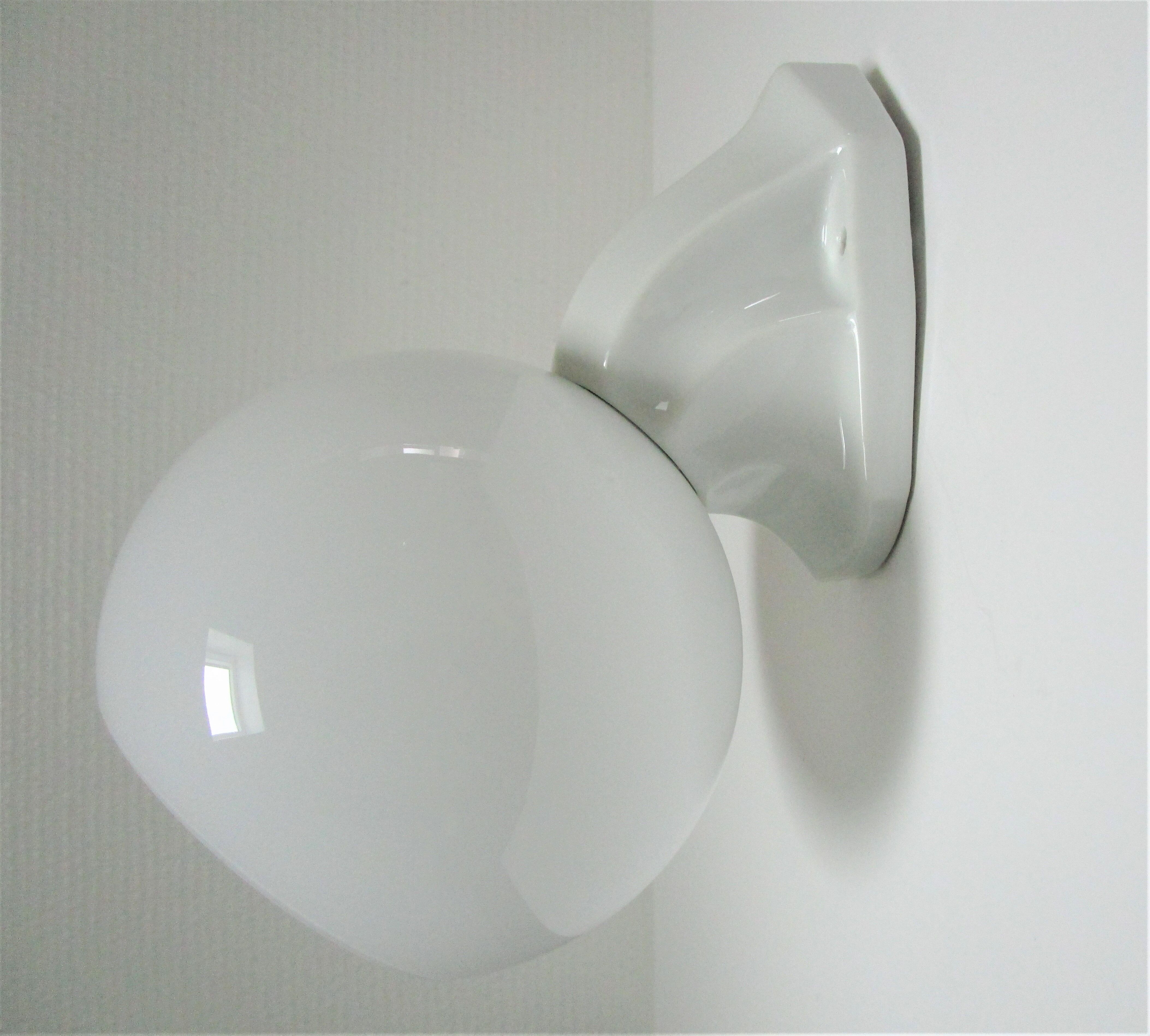 Vintage opaline porcelain wall lamp art deco style