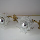 Pair of tanned sconces and glass paste