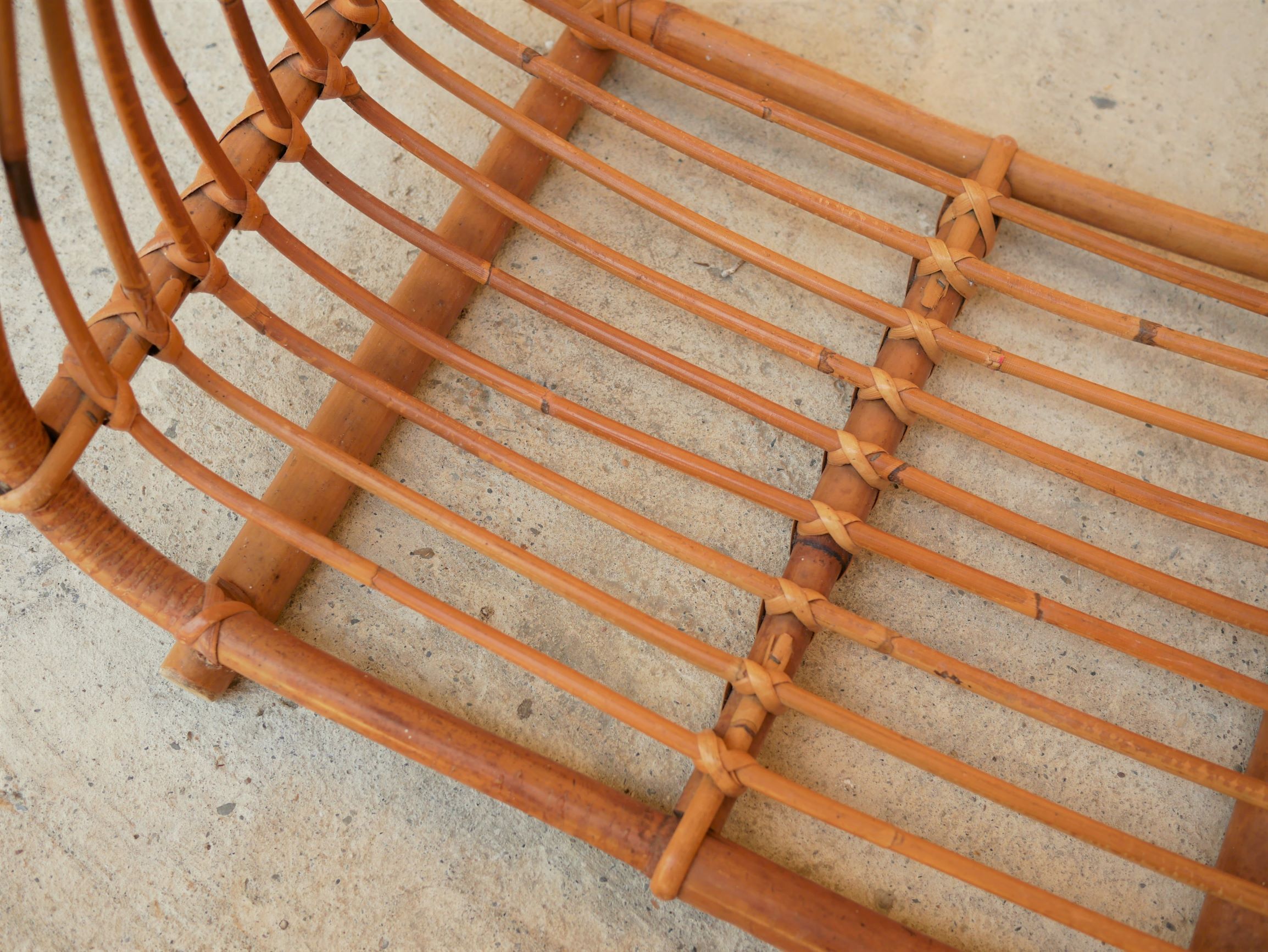 Vintage rattan log holder