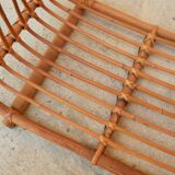 Vintage rattan log holder