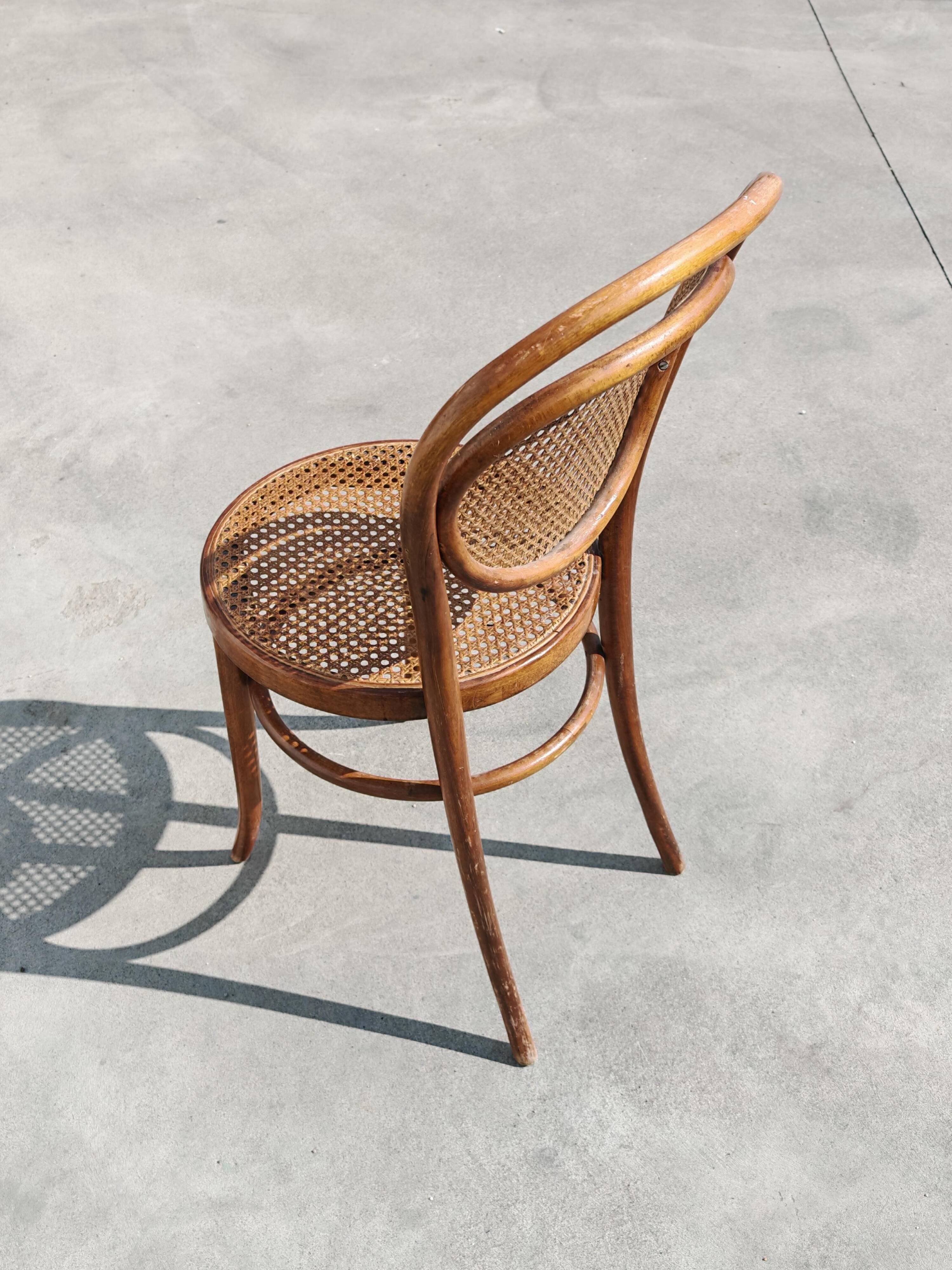 Paire de chaises en cannage et bois courbé par Mundus