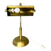 Portuguese brass bankers desk table lamp 1940s
