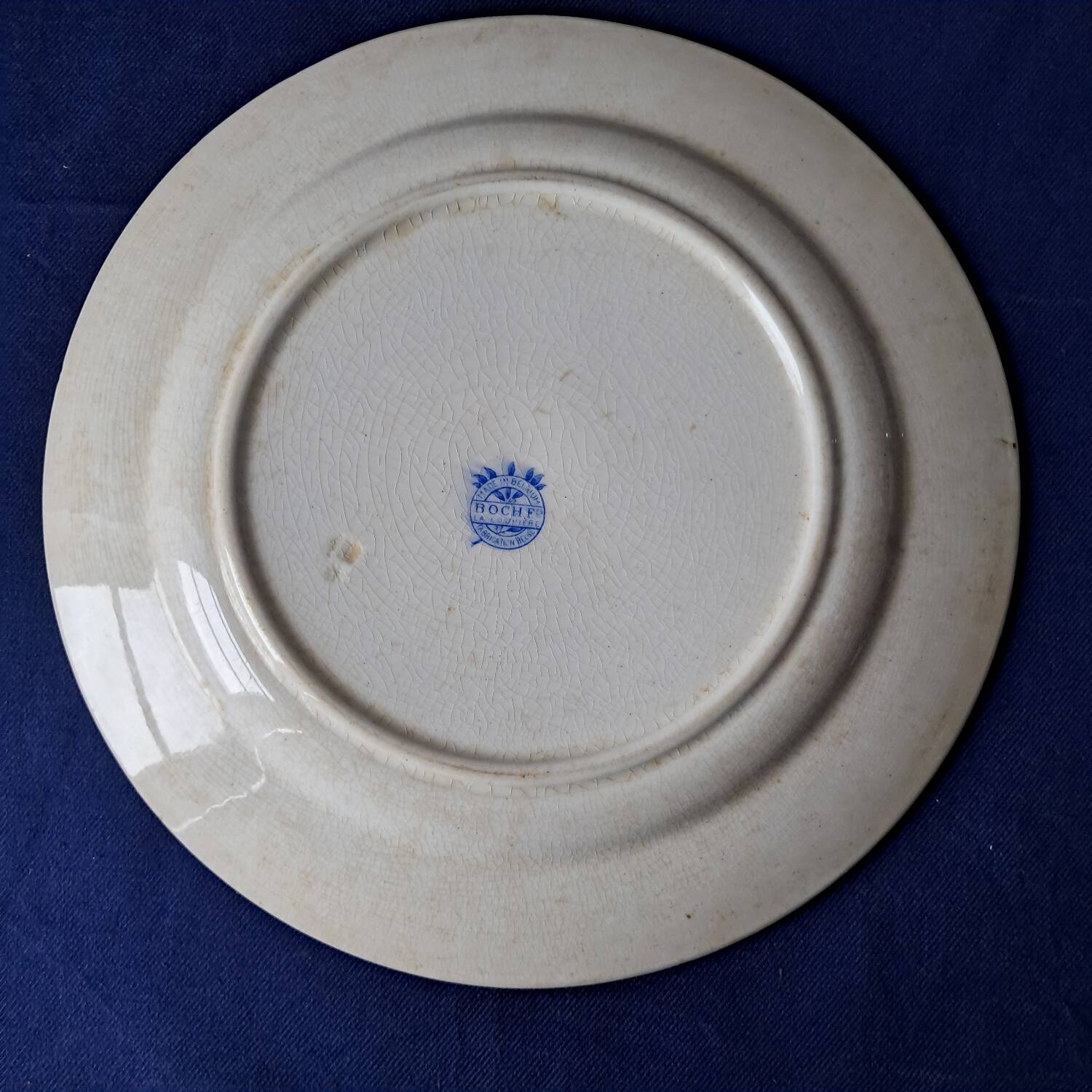 Round plate Boch Frères La Louvière. Belgium. Vintage.