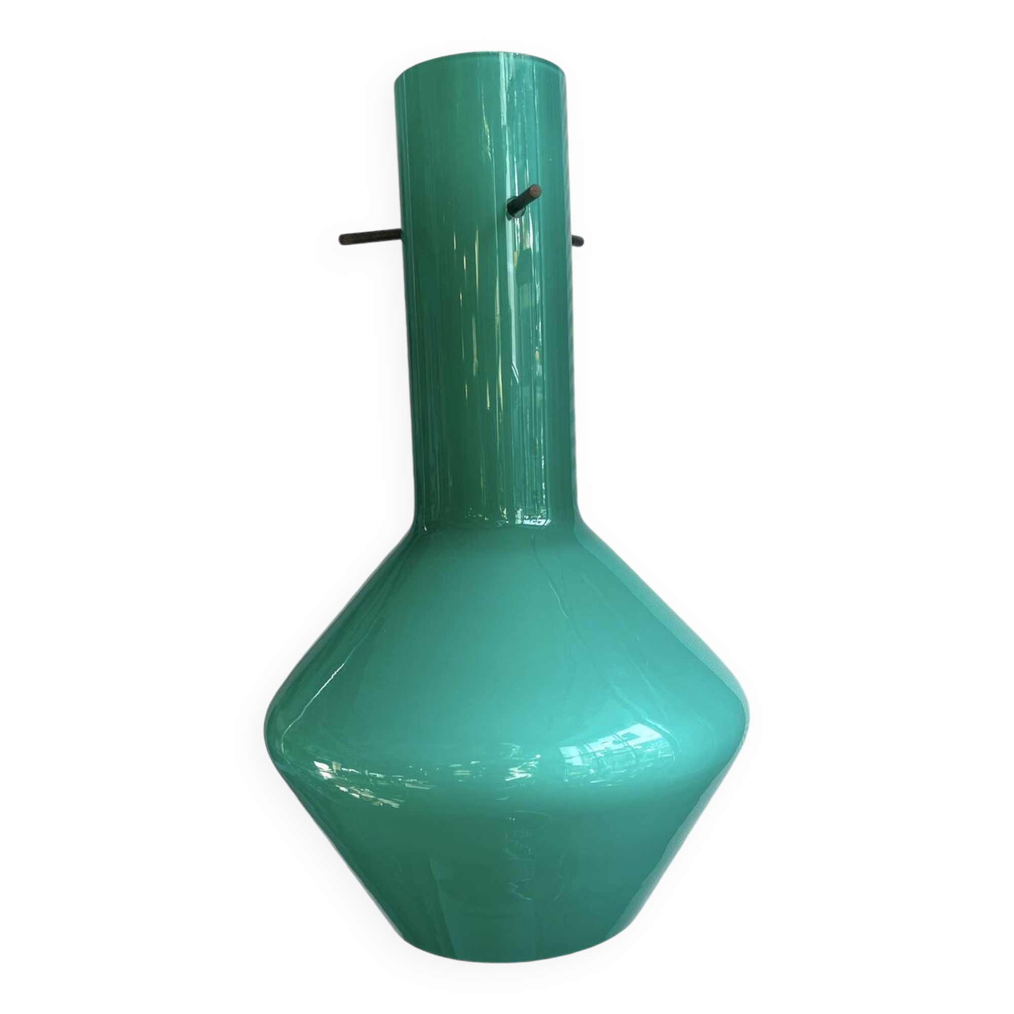 Suspension en opaline verte – Design rétro moderniste