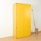 Wardrobe from the Profilsystem collection by Flötotto, 1970s, yellow HPL, beech frame