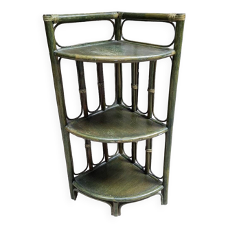 3 tier rattan corner shelves