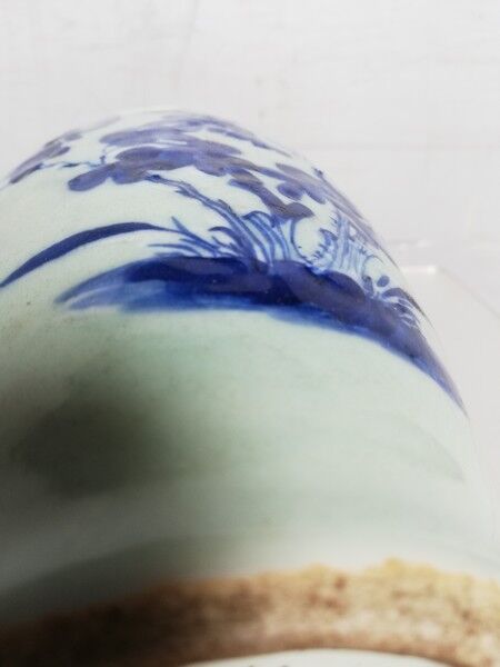 Vase celadon enamel white and blue chinese porcelain 19th