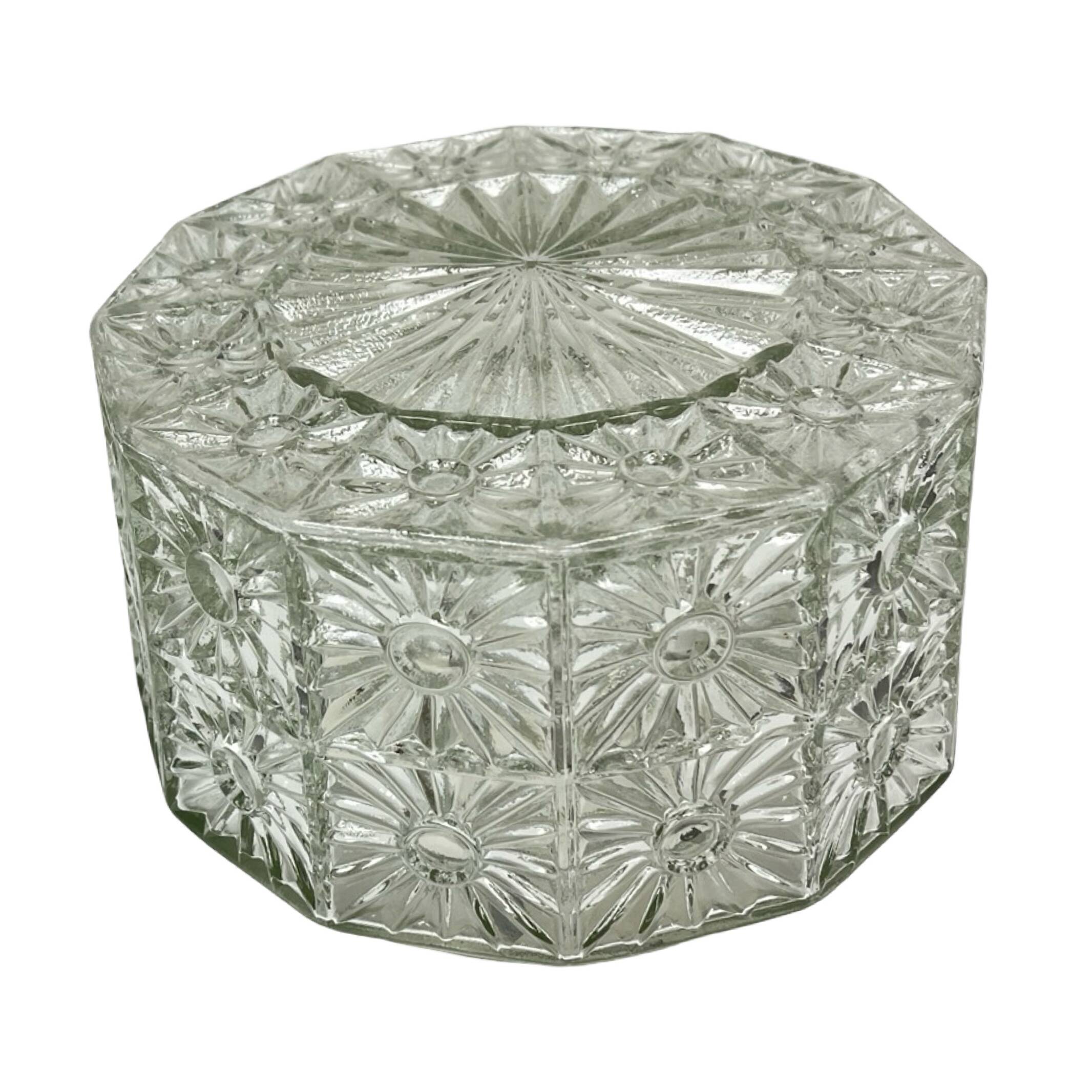 Lampe de plafond en verre avec rosace en cristal, style Hillebrand, Allemagne, années 1970.