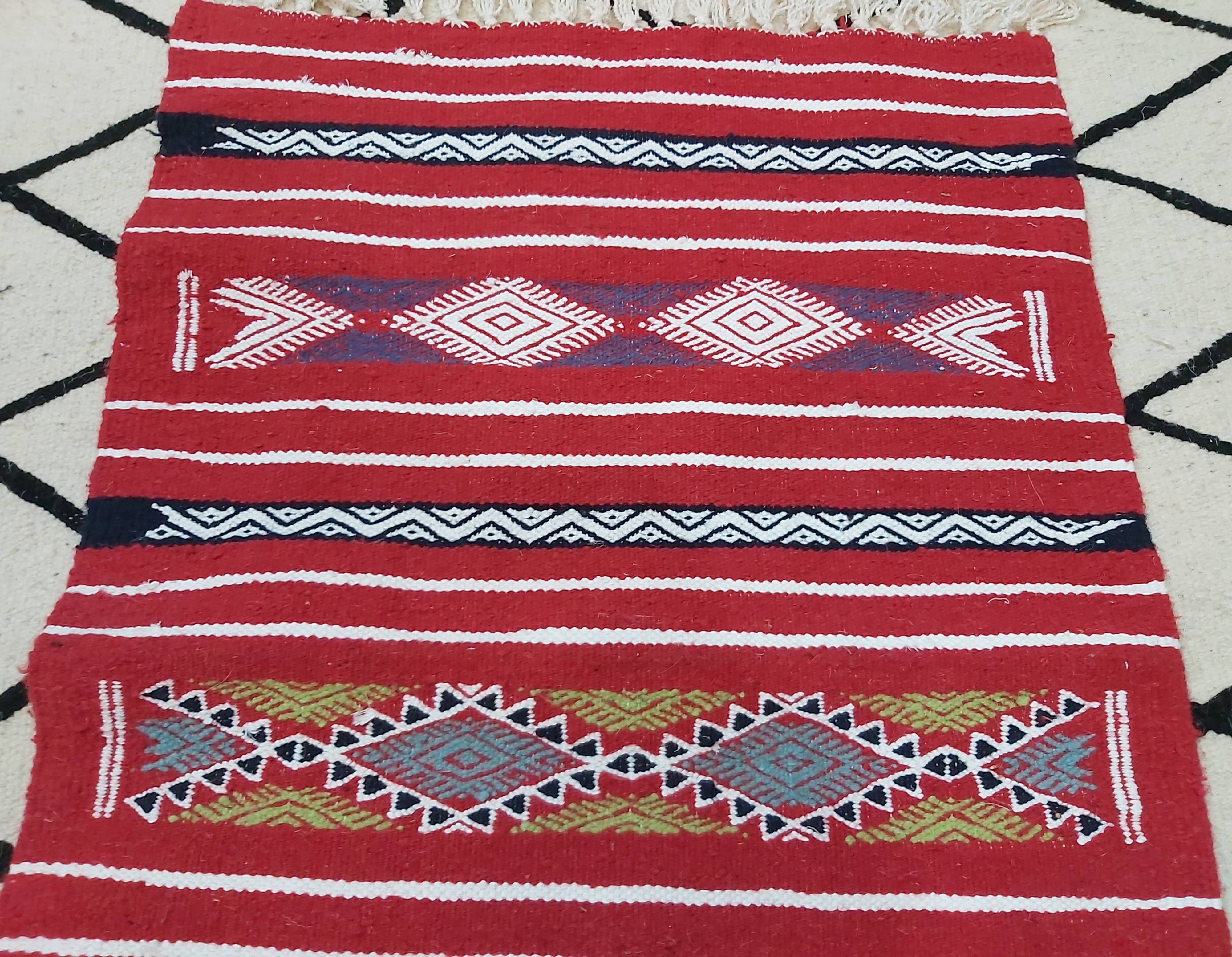 Traditional red kilim carpet