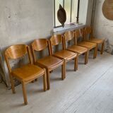 12 80s beech chairs
