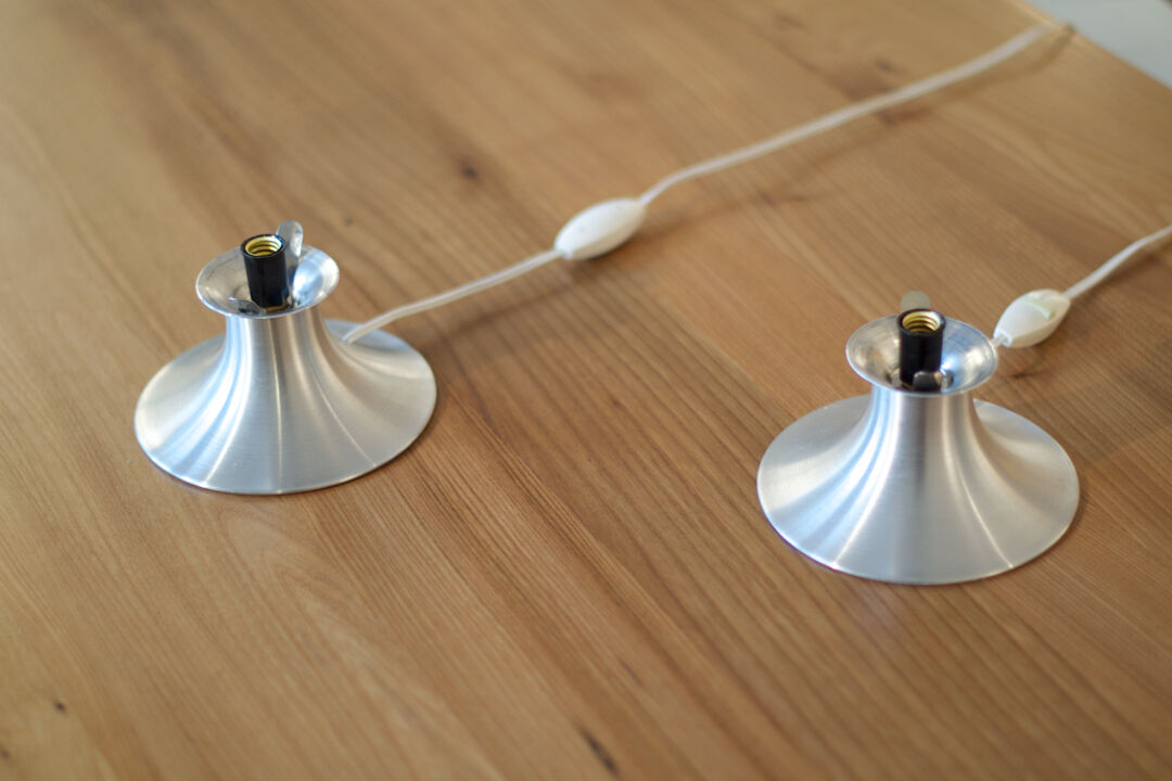 Pair of mountain wall lamps