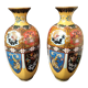 Paire de vases cloisonnés Japonais fin 19éme