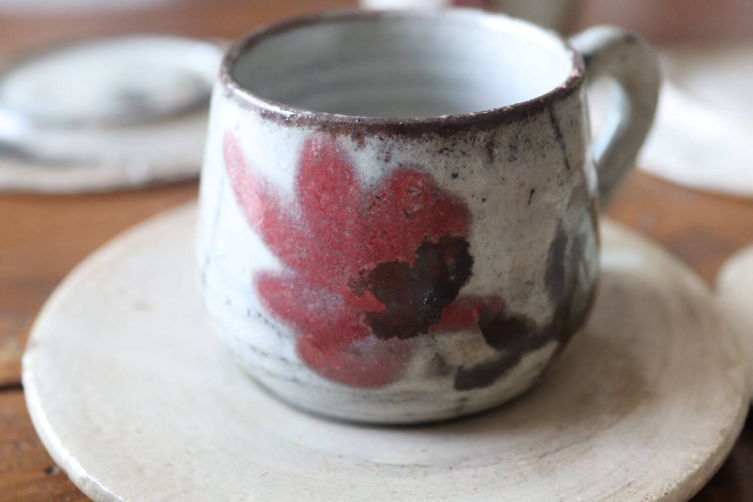 Stoneware coffee service signed Gustave Le Murier – 6 cups, 6 saucers