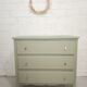 Commode vintage vert amande