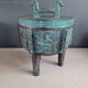 Engraved metal tripod ice bucket