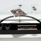 Modern and Contemporary Italian Coffee Table Blackened Metal and Glass Top