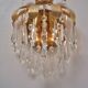 Palwa crystal pair wall lights sconces by Ernst Palme, brass pineapple, 1960`s, German