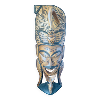 Grand sculpture murale en bois – Pièce de décoration artisanale