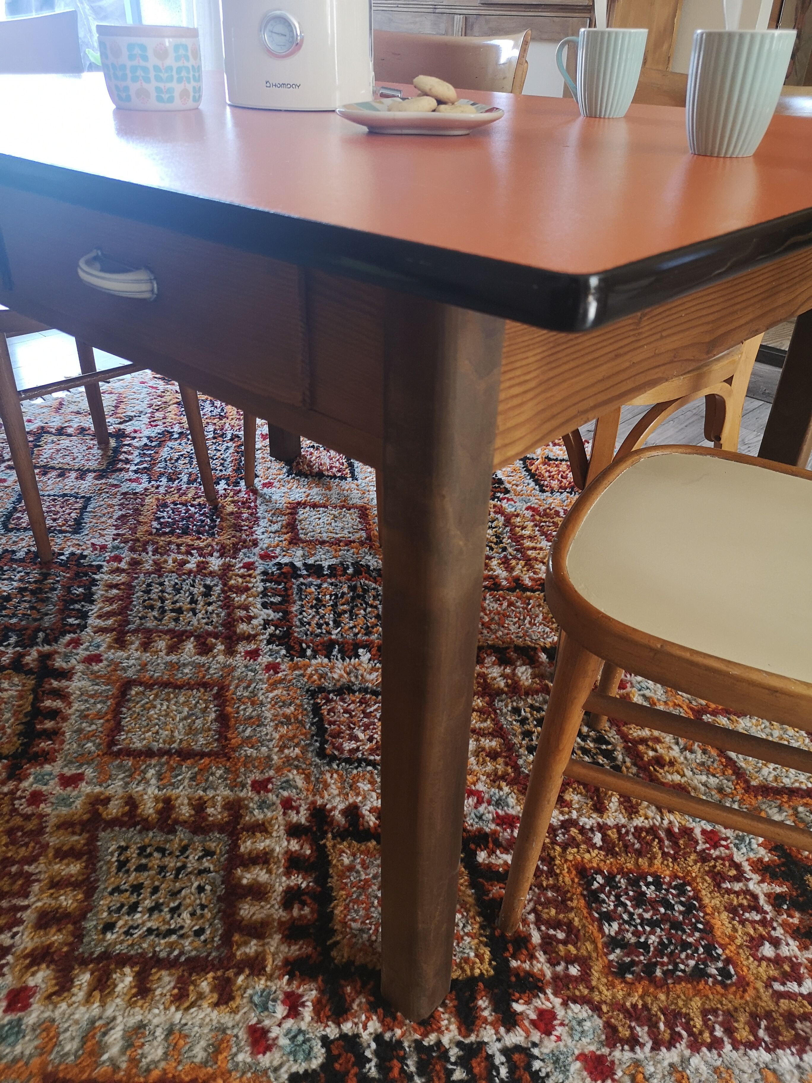 Vintage farm table formica and wood