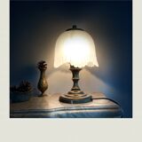 Art deco brass lamp and glass paste