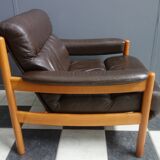 Brown Leather armchair 1970s