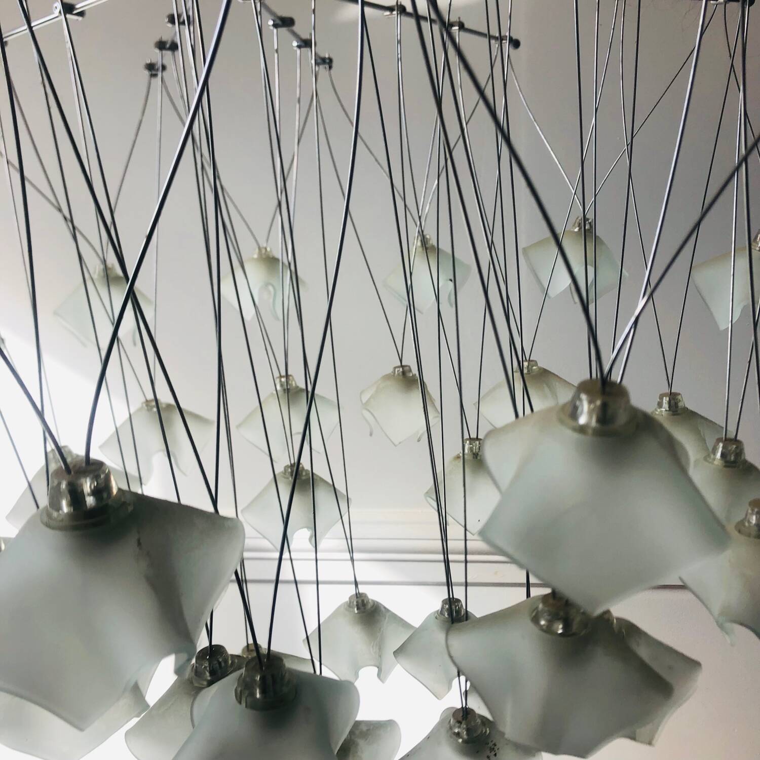 Lustre en cascade Lucciole par MetalSpot, italy, chromé et verre dépol