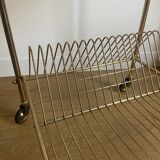 Side table vinyl door with wheels