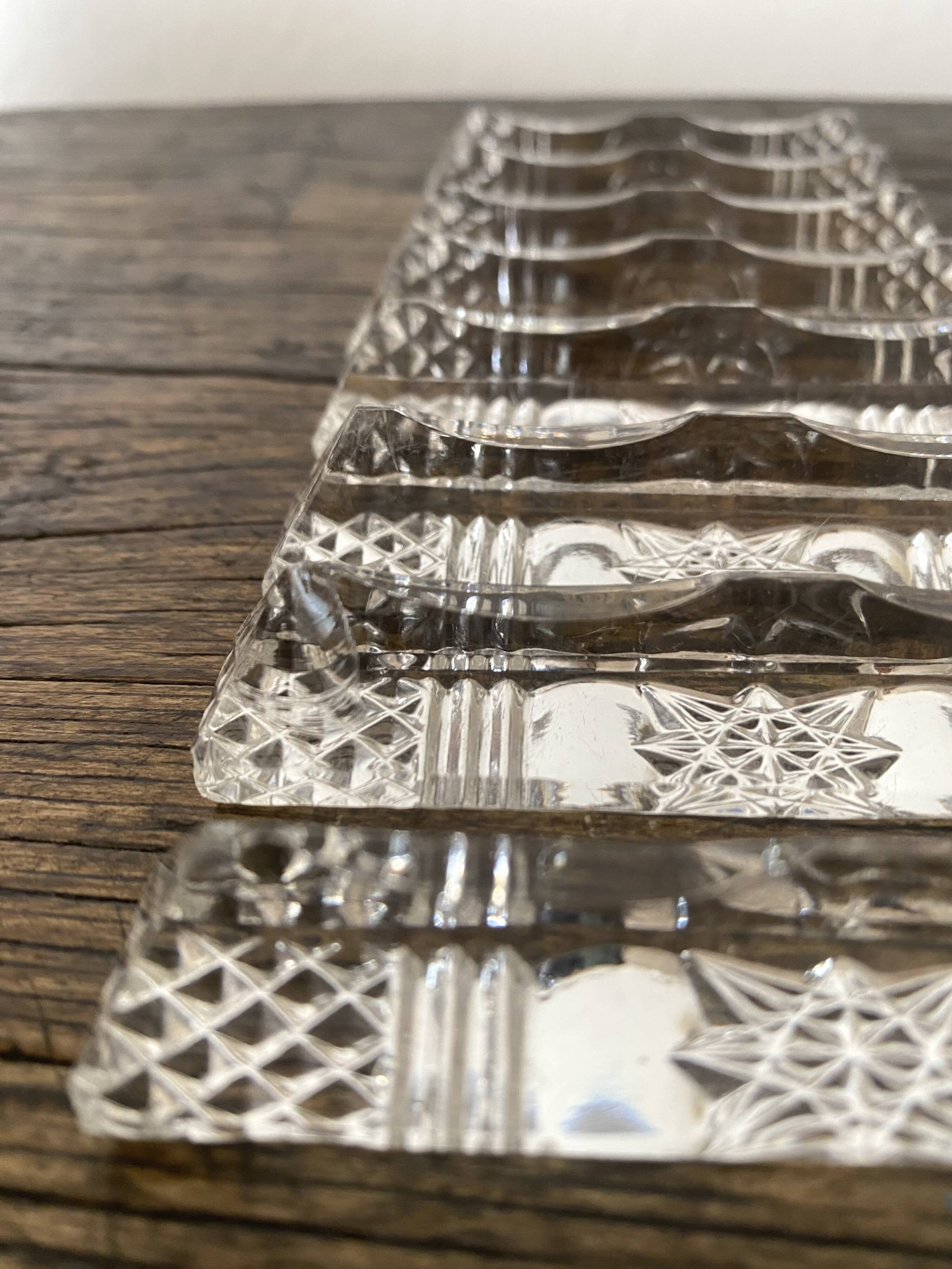 Porte couteaux vintage en verre