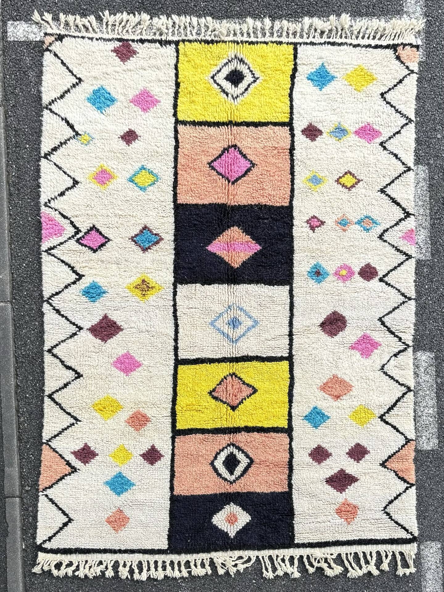 large new multi-colored Berber beni ourain rug 180x280 cm