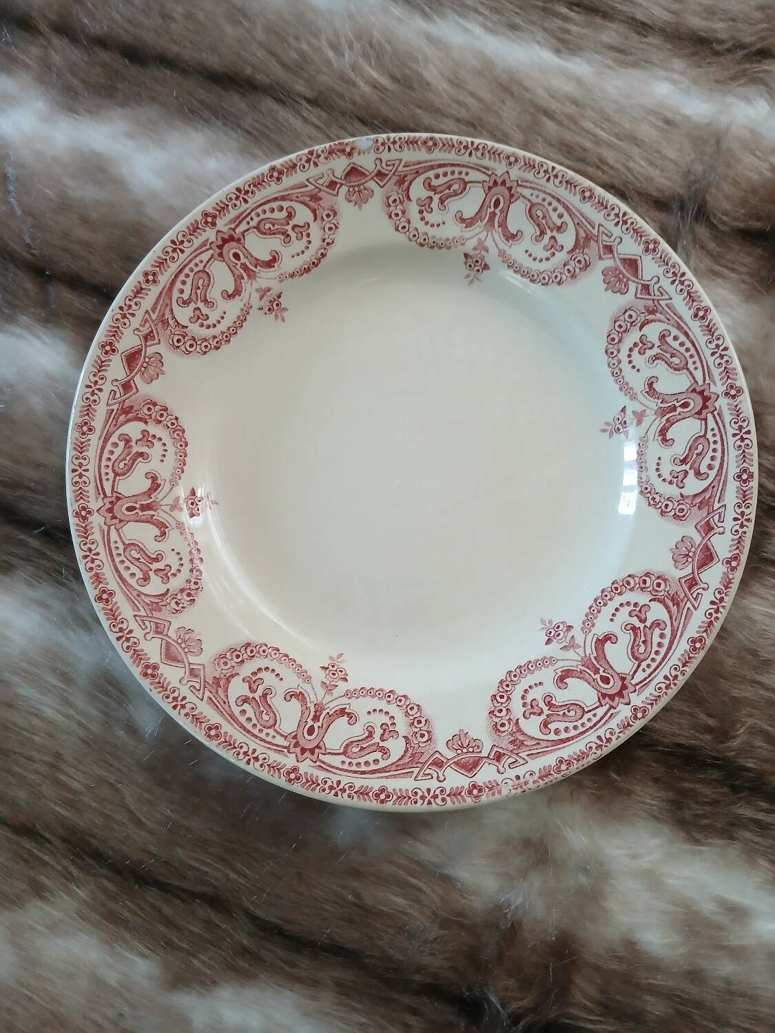 12 antique flat plates in ironstone