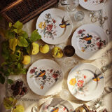 6 polychrome flat plates HB&Cie Choisy Le Roi