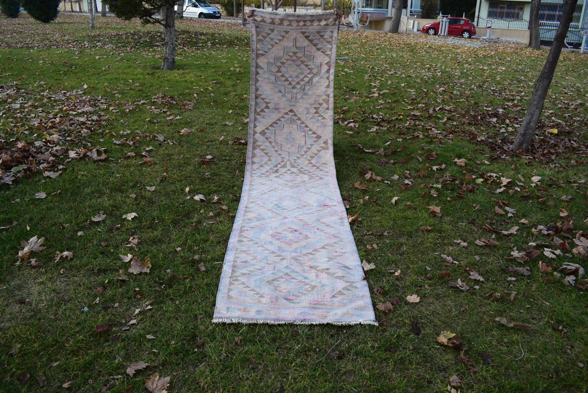 Vintage Turkish hallway rug 76x350 cm