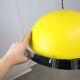Space-age italian yellow and chrome metal pendant lamp, 1970s