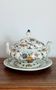Rare - Earthenware soup tureen HB Quaregnon, floral decoration signed Hubert Becquet